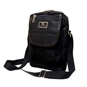 BURBERRY Black Label Nylon Leather Crossbody Shoulder Bag 💼 Black